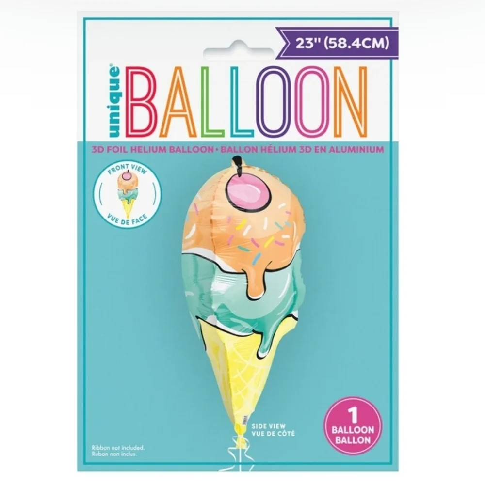 Unique Colorful Ice Cream Cone 3D Foil Balloon 23